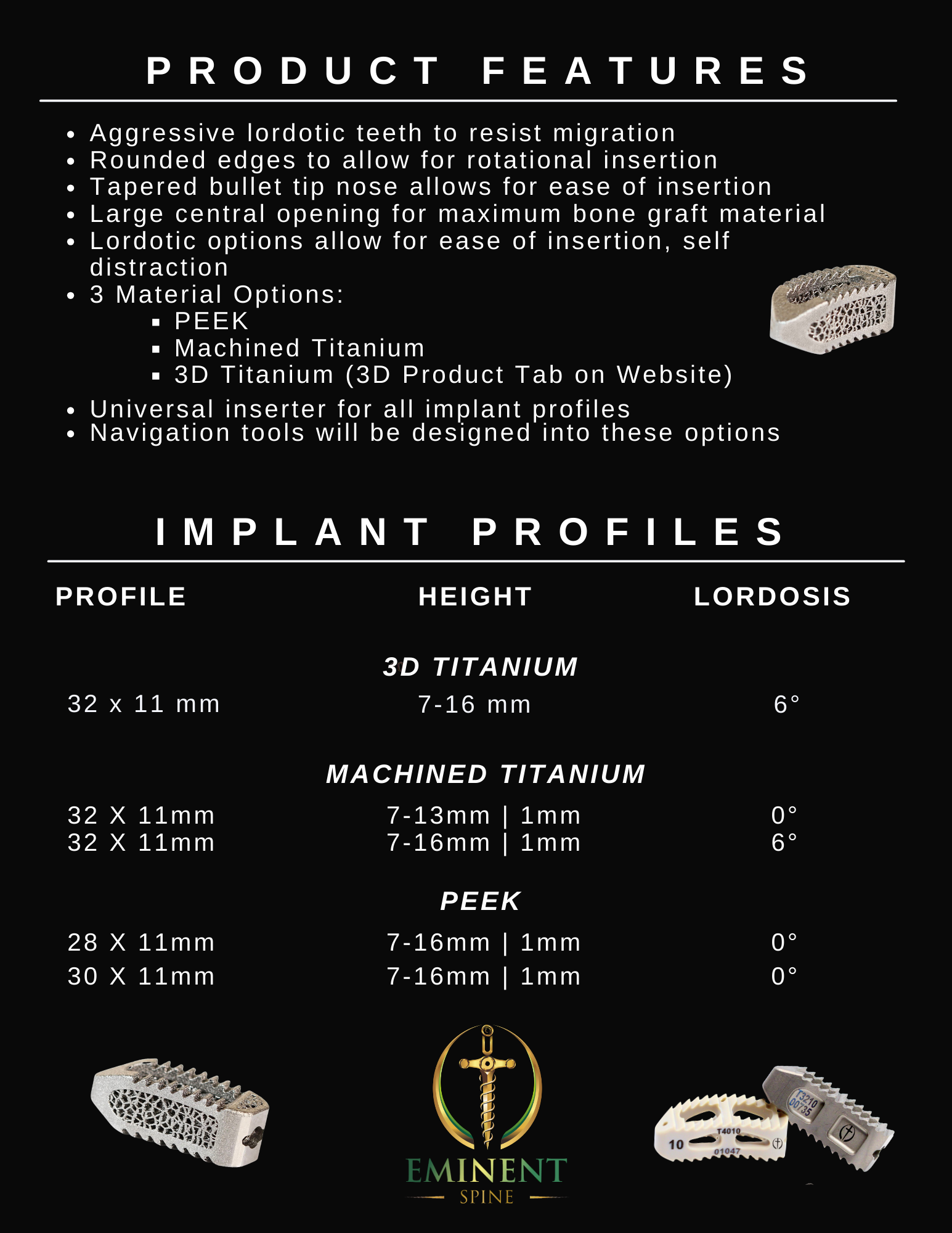 Tranforaminal Lumbar Interbody Fusion Cage made out of peek optima. Has a slight curve in the middle of the implant and aggressive teeth to resist migration.